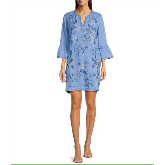 chinese dress ladies Johnny Was Madalei Ruffle Sleeve Linen Dress – The Colony Shop